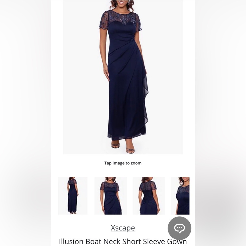 Xscape Navy Size 8 long dress
